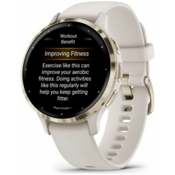 GARMIN Venu 3S, Ivory + Soft Gold sporta pulksteni