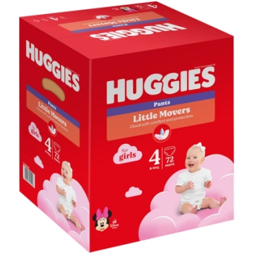 HUGGIES Pants biksītes Little Movers GIRL 4.izm. (