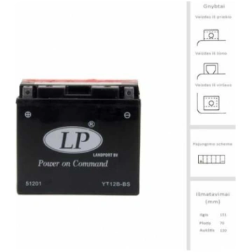 Landport Akumuliatorius 10 Ah 175 A EN 12V LT12B-B