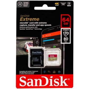SanDisk microSDXC 64 GB Extreme A2 C10 V30 UHS-I U
