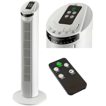 Kolonnas ventilators ar pulti, 50W, 74cm, baltsAG3