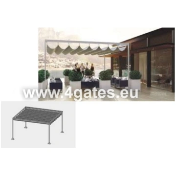 Pergola ar 4 kolonnām - Platums: 3500 mm - Garums: