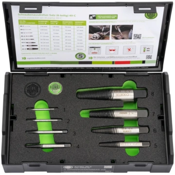 Kukko Bolt extractor set, 8 pieces, 49 49-C