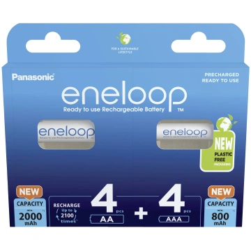 Uzlādējamās baterijas Panasonic Eneloop 4 x AA 200