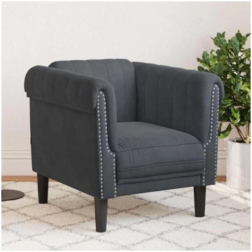 Armchair Dark Grey Velvet Sofas Living Room Single