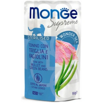 Kaķu barība Monge Cat Supreme Pouch Sterilised Tun