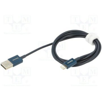 Cable; Apple Lightning plug,USB A plug; 1m; blue; 