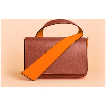 Figus Loop Bag - Leather brown and Orange