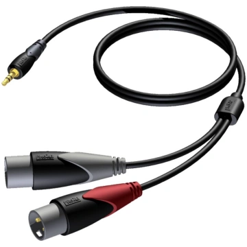 Kabel Procab Jack 3.5mm - XLR x2 1.5m czarny (CLA7