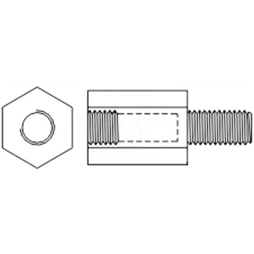 Screwed spacer sleeve | 5mm | Int.thread: M2,5 | E