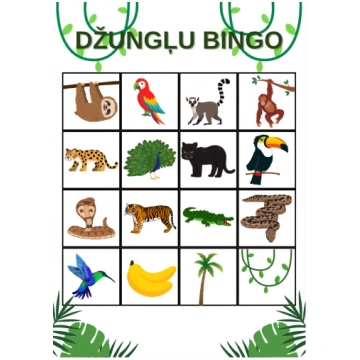 Džungļu bingo Pirmsskola