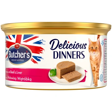 Butchers Cat Delicious Dinners Mousse with Beef & 