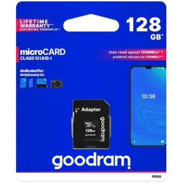 GOODRAM microSD memory card 128GB 100MB/s class 10