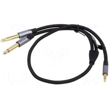Cable | Jack 3.5mm 3pin plug,Jack 6,3mm plug x2 | 