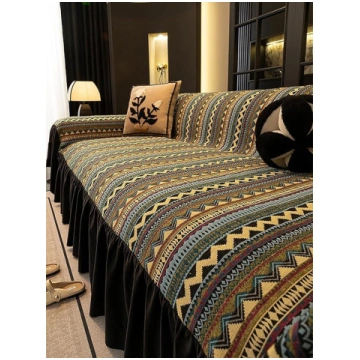 Generisch Printed Sofa Cover with Skirt, Sofa Blan