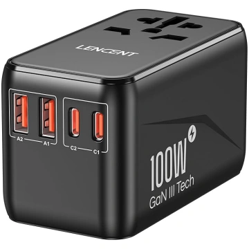 LENCENT Universāls ceļojuma adapteris 100 W GaN3 a