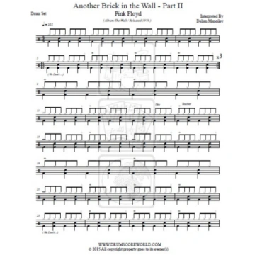 Pink Floyd - Another Brick In The Wall - Drum Scor