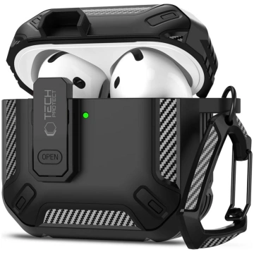 Tech-Protect Carbonox maciņš AirPods 4, Melns - ea