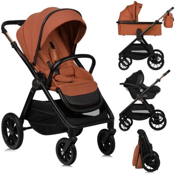 Lionelo LAYLA 3IN1 bērnu ratiņi krāsa BROWN RUST