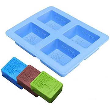 Rectangle Life Tree Silicone Soap Mold Flower Happ