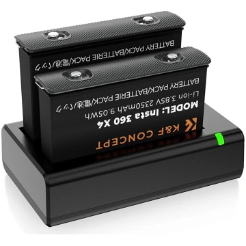 K&F CONCEPT 2-Pack Insta360 X4 akumulators 2350mAh