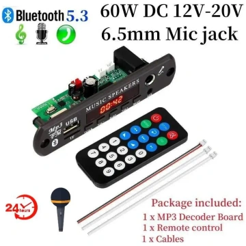 DC 12V 20V Bluetooth 5.3 MP3 dekodera dēlis brīvro