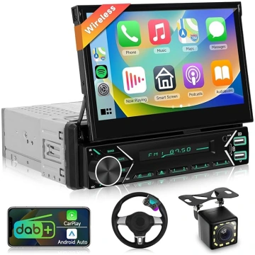 1-Din DAB Plus autoradio ar 7 collu automātiski iz