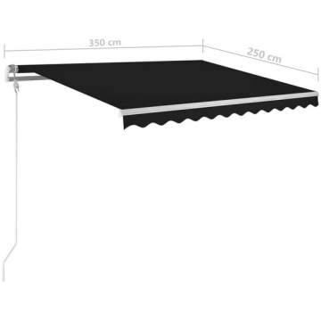 vidaXL markīze ar LED un vēja sensoru, 350x250 cm,