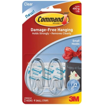 3M COMMAND 17092 CLEAR HOOKS/ S, 450GR | 005114134