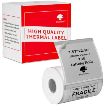 Phomemo sticker labels 40x60mm, 130 pcs. (transpar