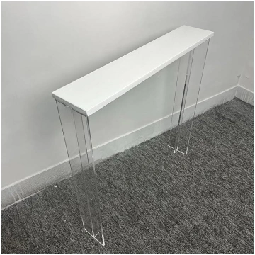 Narrow Console Table with Acrylic Legs, Modern, Ha