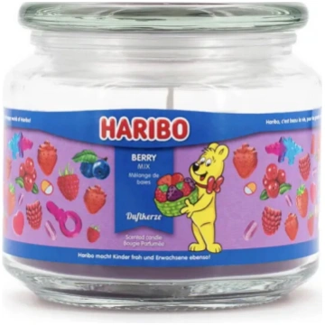 Vaska svece Haribo A2168 Apaļa ar kazenes, avenes,