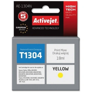 Activejet AE-1304N (Epson T1304), dzeltens Active 