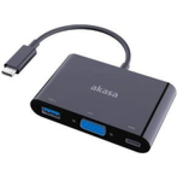 Akasa Typ-C zu VGA Konverter with USB 3.0 Typ-A-Po