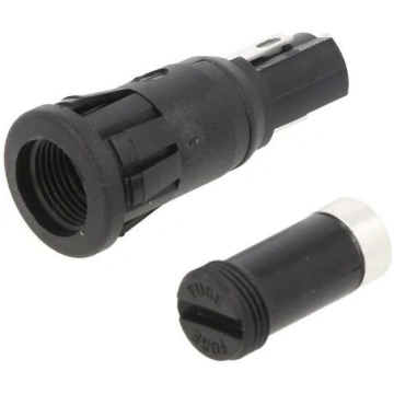Fuse holder; 5x20mm; 250V; on panel; black; UL94V-