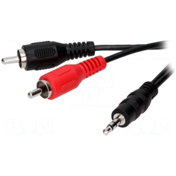 Cable | Jack 3.5mm plug,RCA plug x2 | 5m | black B