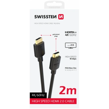 "Swissten HDMI-HDMI 4K kabelis, 2 m