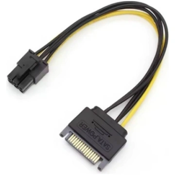 RoGer SAPCIE6P 15pin SATA Power to 6pin PCIe Adapt
