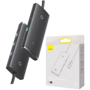 Baseus Lite HUB (4xUSB 3.0, USB-C uzlādes ligzda, 