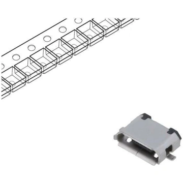 Connector: USB B micro; socket; SMT; PIN: 5; horiz