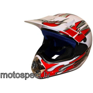 Moto ķivere AWINA ENDURO balta/sarkana TN8686-30 -