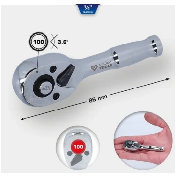 Brilliant Tools 1/4" Mini pārslēdzamā sprūdatslēga