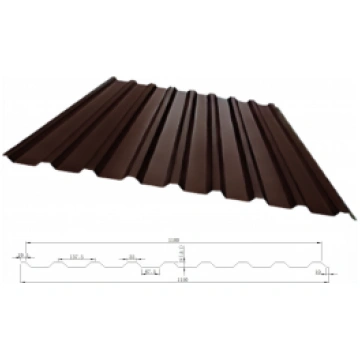Trapecveida profils T-18 RAL8019, 0,42 mm, Matt 25