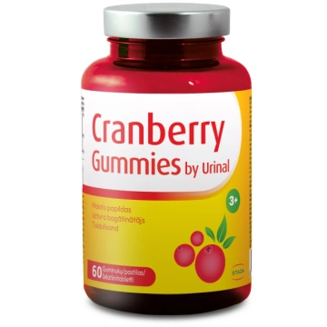 URINAL Cranberry Gummies pastilas, 60 gab