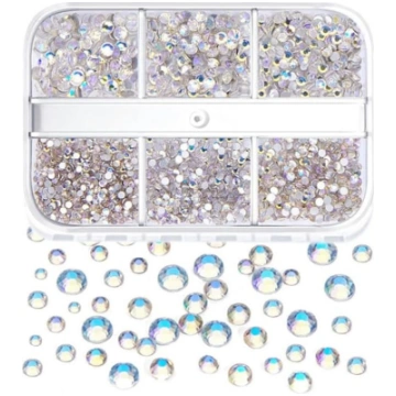 6Grids Kit nagu apdare Mix izmēra nagu Diamond Fla