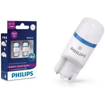 LED spuldžu pāris PHILIPS T10 8000K