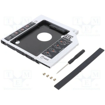 Hard discs housing: 2,5"; aluminium; 122x122x9.5mm
