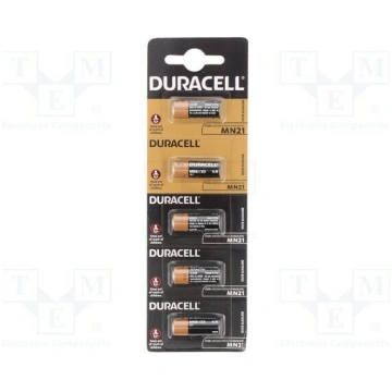 Battery: alkaline; 23A,8LR932,A23; 12V; non-rechar