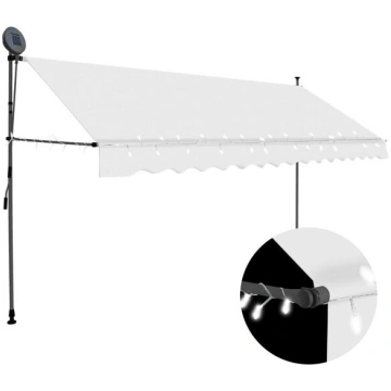 vidaXL izvelkama markīze ar LED, manuāla, 350 cm, 