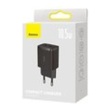 Baseus Compact Quick Charger, 2x USB, 10.5W Black